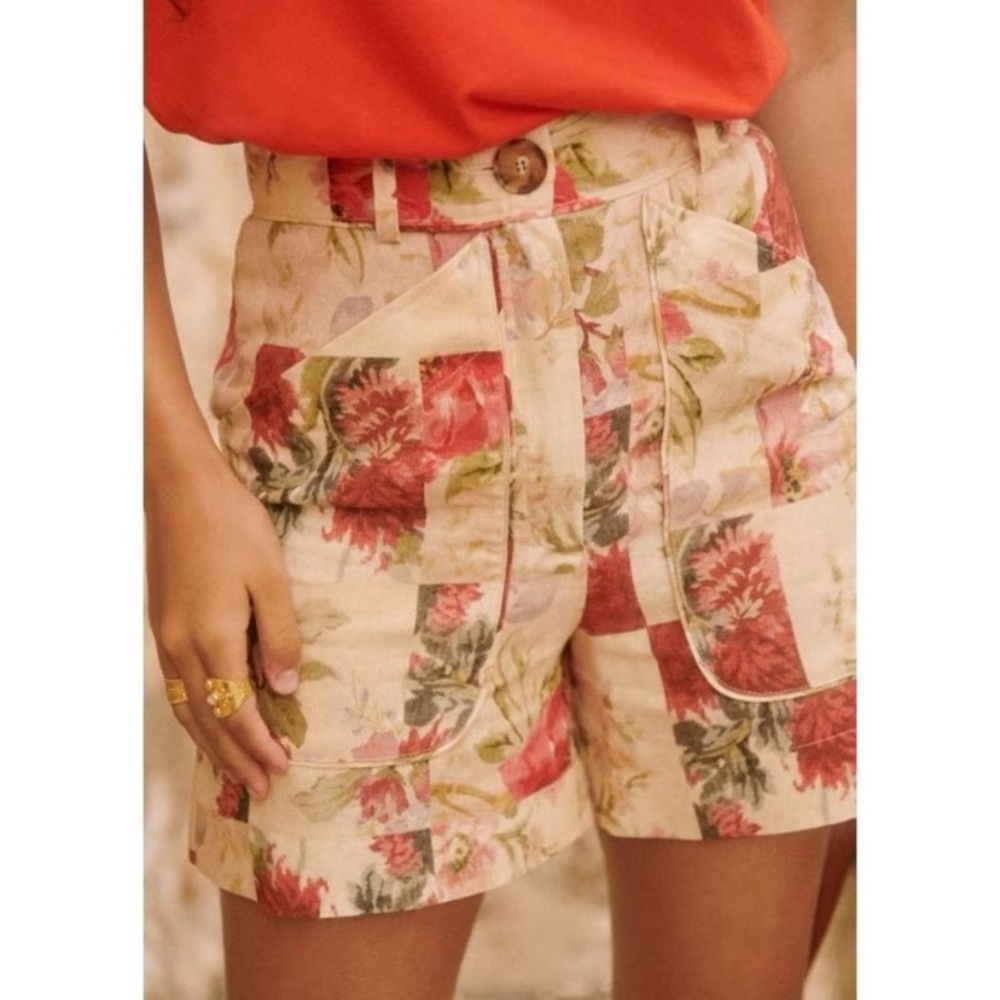 🌿|NWT| Sézane Alberello Shorts in Patchwork Flowers